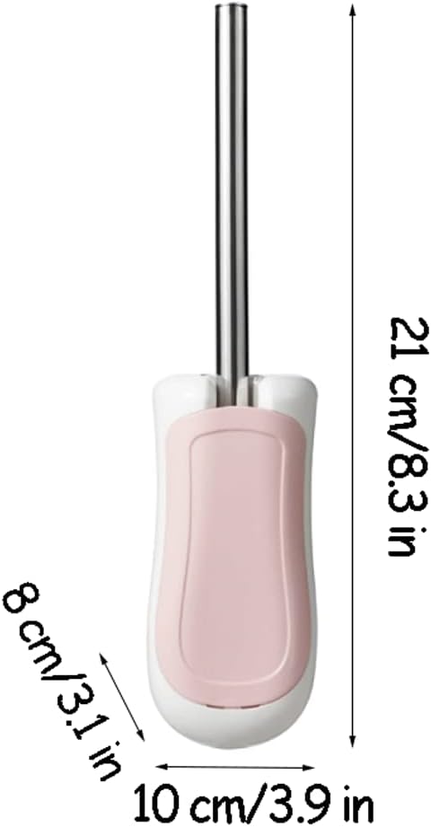 Soft Wall-Mounted Toilet Brush Minimalist Toilet Brush and Holder Toilet Brush Set with Stainless Steel Handle Toilet Brush Reusable