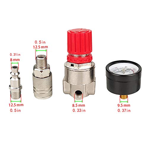 Air compressor pressure regulator 1/4" mini pressure gauge - Image 5