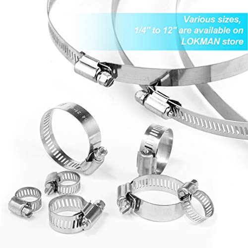 LOKMAN 20 Pack Stainless Steel Hose Clamp Adjustable 1/2'' - Image 7