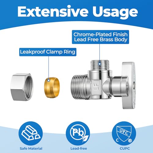 1 Pack Angle Stop Valve,1/4 Turn Water Shut Off Valves - Image 5