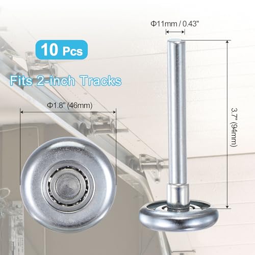 uxcell 10pcs 1.8" Steel Garage Door Rollers for 2" Garage Track - Image 4
