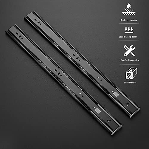 Ravinte Matte Black Soft Close Drawer Slides 20 Inch 2 - Image 3