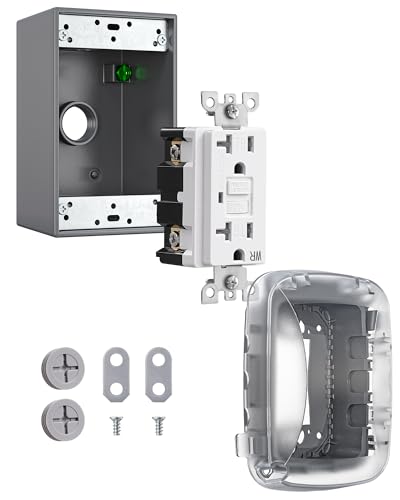 DEWENWILS 20A Outdoor Outlet Box, NEMA WR/TR 5-20R GFCI Outlet - Image 2