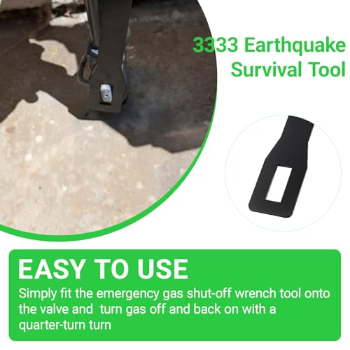 3333 Earthquake Survival Tool, Emergency Gas Shut Off Wrench - Image 8