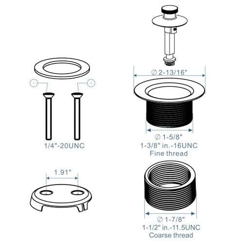 Brushed Nickel Lift and Turn Tub Drain Set,2-Hole Overflow - Image 3