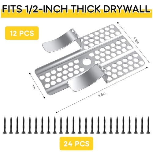 Drywall Repair Clips 12 Pcs with Screws Stainless 1/2 Inch - Image 4