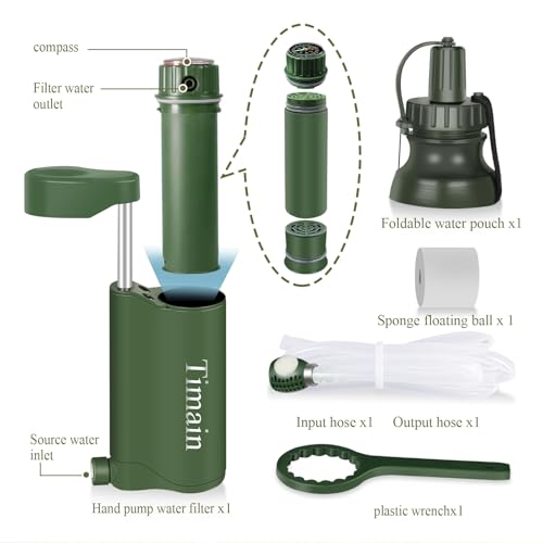 Timain Outdoor Portable Water Filter Pump,Water Filtration - Image 3