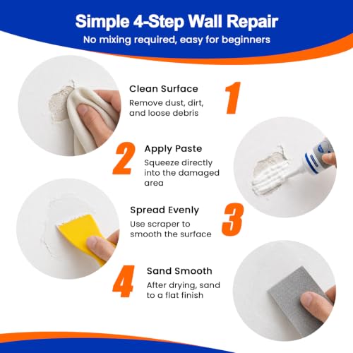 Wall Repair Paste Tube, 17.6Oz 2 Pack Drywall Repair Kit | Home Repair - Image 5