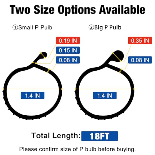 18FT Garage Door Seals Bottom Rubber 0.19" P Bulb Bottom | Home Repair - Image 3