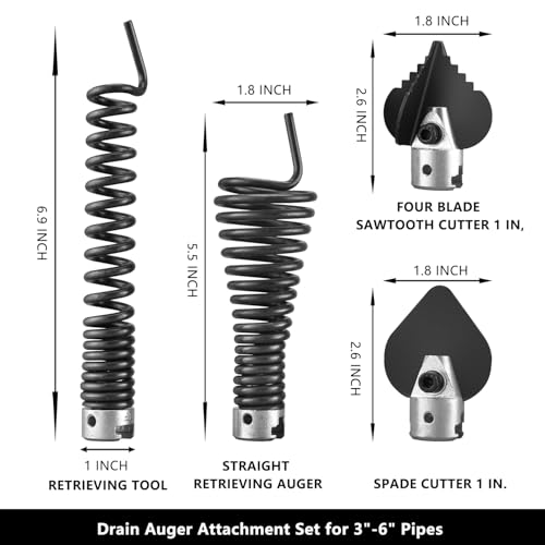 4-Pack 7/8-Inch Drain Snake Attachments for Electric - Image 3