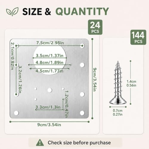 24 PCS Cabinet Hinge Repair Plate Kit, Upgraded 1.0mm | Home Repair - Image 3