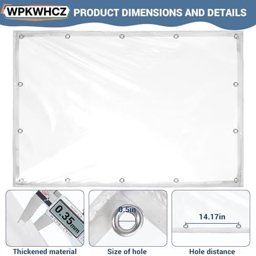 Clear Tarps Heavy Duty Waterproof 5x7 FT, 14Mil Thickened Vinyl - Image 7