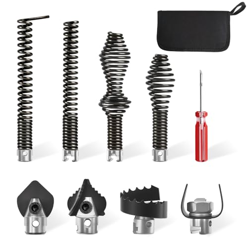 weiwei 9 Pcs Drain Snake Drill Attachment Kit, Manganese | Drain Care - Image 2