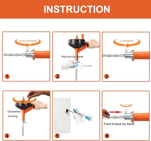 Drain Auger, Clog Remover with Drill Adapter - Image 4