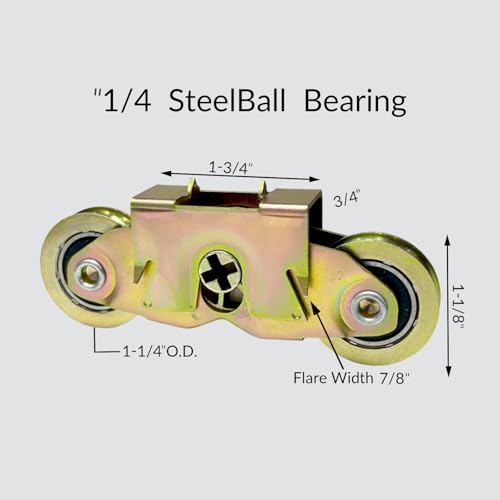 2 Pack Sliding Door Rollers, 1-1/4 Inch Patio Door Tandem Roller - Image 2