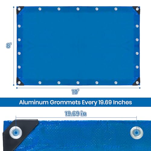 Velway Waterproof Tarp 8x10 FT 5 Mil Heavy Duty Poly Tarpaulin - Image 3