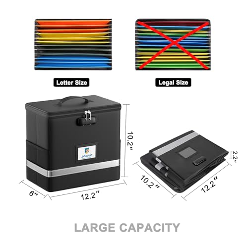 Fireproof File Box with Lock, Collapsible Document Organizer - Image 4