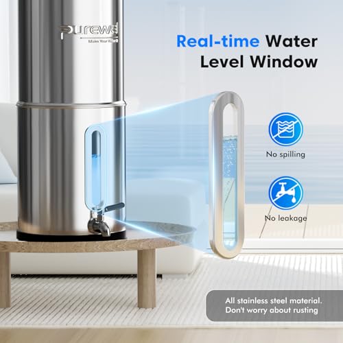 Purewell 2.25G Gravity Water Filter System with Water Level - Image 7