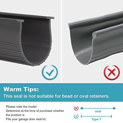 3" Garage Door Bottom Seal Weatherstrip in Grey - 1/4" T | Home Repair - Image 4