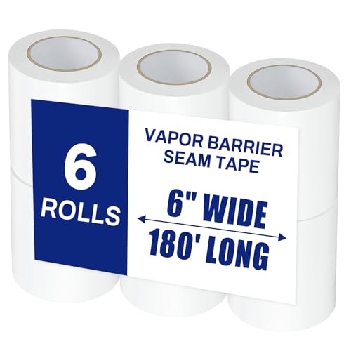 6 Roll, White Vapor Barrier Tape - Image 2