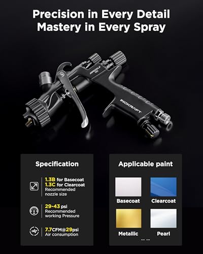InoKraft Drizzle Pro LVLP Spray Gun with 1.3B/1.3C Nozzles - Image 5