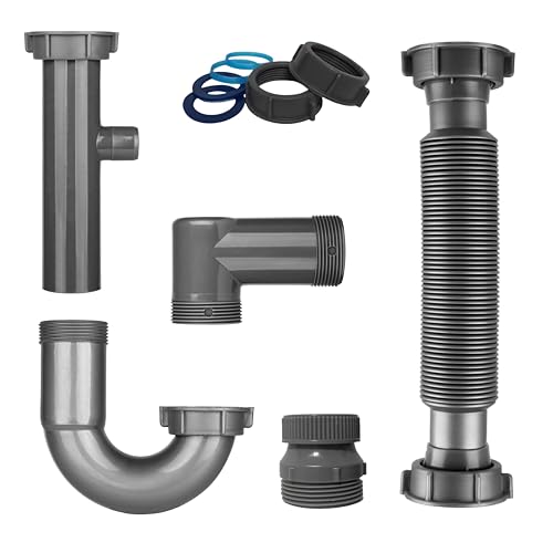 Universal 1-1/4 and 1-1/2 Inch P-Trap Sink Drain Kit - Image 2