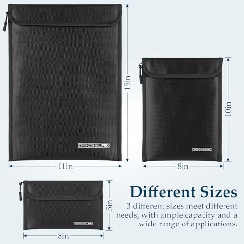 3 Pack Fireproof Waterproof Document Bag with Aluminum - Image 3