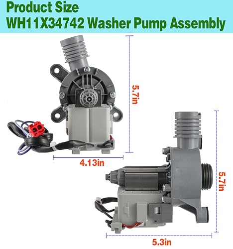 (Upgraded) WH11X34742 Washer Pump Assembly Fit | Laundry & Clothing - Image 3