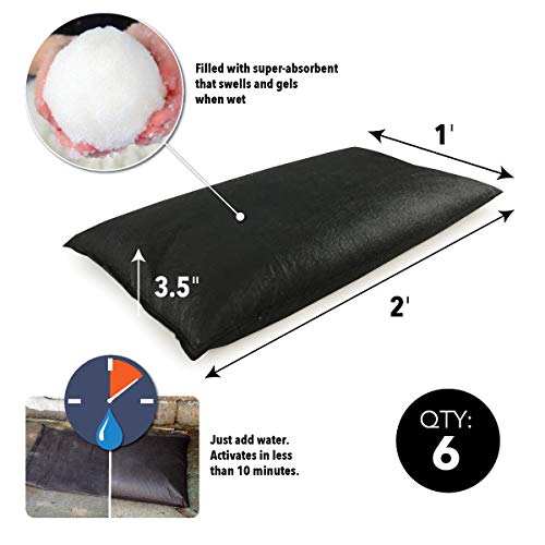 Quick Dam 12" x 24" Water Activated Flood Bags, 6-Pack - Image 4