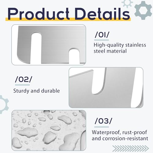 15 Pcs Hardware Door Hinge Shims Stainless Steel Metal | Home Repair - Image 4