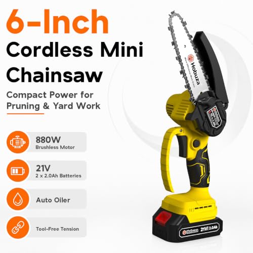 HOBUZA 6 Inch Brushless Mini Chainsaw, Lightweight - Image 3