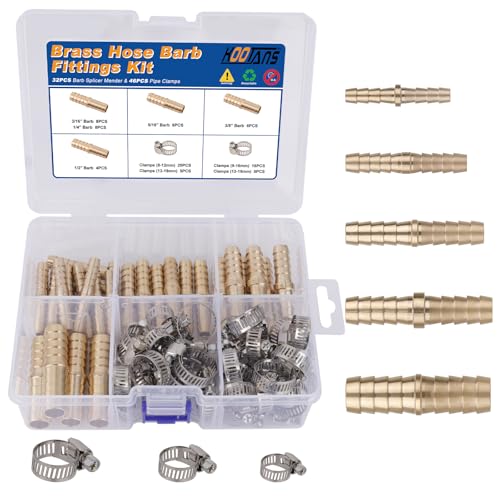 KOOTANS 32PCS Brass Hose Barb Fittings Barb Splicer Mender Hose - Image 2