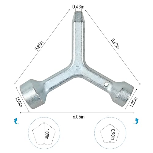 Meter Curb Box Key MKF2 Triangular Curb Box Wrench Silver 1 Pcs - Image 3