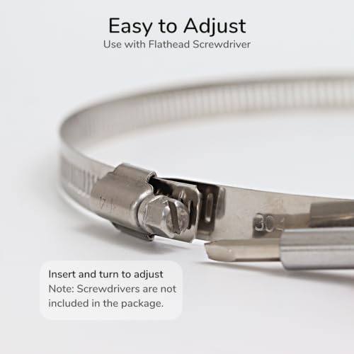 4 Inch Hose Clamp, 6 Pcs Adjustable Stainless Steel Clamp - Image 5