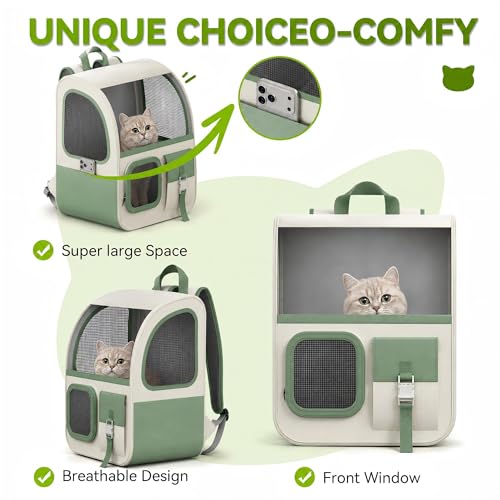 Large Cat Backpack Carrier with Front Window & Super - Image 3