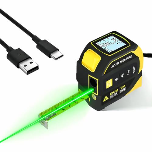 4-in-1 Digital Green Laser Tape Measure, 16FT Auto-Lock Tape - Image 2