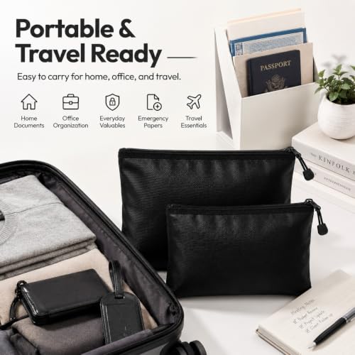 Fireproof Document Bags 2 Pack, Water-Resistant Document - Image 7