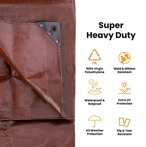 WHITEDUCK Super Heavy Duty Poly Tarp Cover 16 Mil with Grommets - Image 5