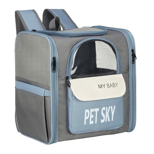 Cat Pet Backpack Carrier Gray 13x11x15 Large Space Pet Bag - Image 2