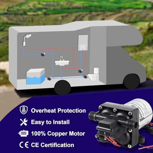 RV Water Pump 12 Volt DC 3.0GPM 55PSI Replacement | Kitchen Essentials - Image 7