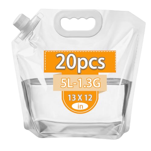20 Pack 1.3 Gallon Collapsible Water Container Bag, 13x12Inch - Image 2