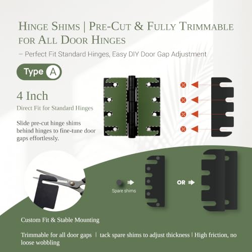 16 pcs Door Hinge shims 4 Inch,Door Hinge Spacer - Image 5