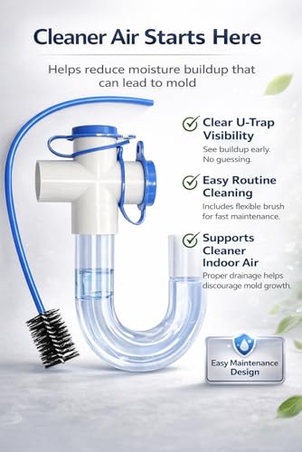 3/4 Clear PVC Condensate Trap P Trap With Cleaning Brush, PVC - Image 7