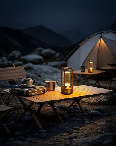 Set of 2 Cordless Table Lamps Rechargeable LED Desk Lamps Gold - Image 3