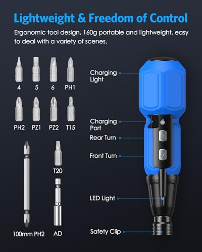AMIR Power Screwdriver Cordless Rechargeable, Electric | Hand Tools - Image 4