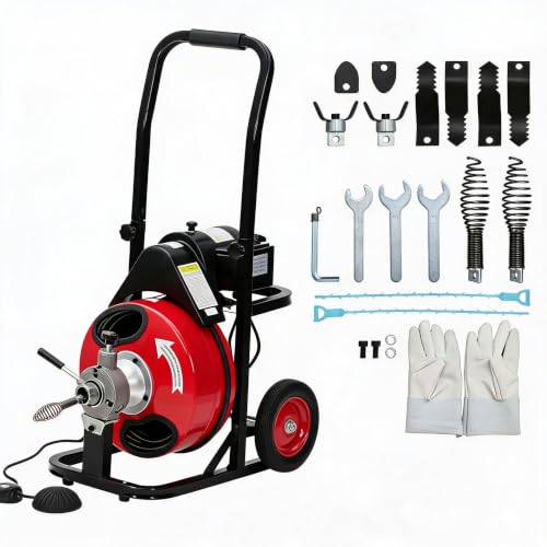 370W Pipe Drain Cleaner with 100Ft Flexible Cable Heavy - Image 2