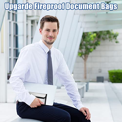 Leinuosen 6 Pack Fireproof Money Bag 8 x 5 Inch,Black and Silvery - Image 6