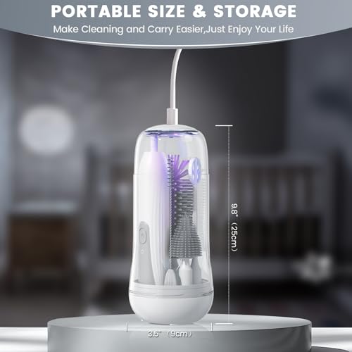 Electric Bottle Brush Cleaner with Storage Box, Portable - Image 3