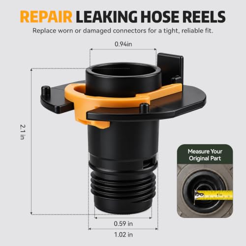 1 pcs Hose Reel Connector with Yellow Retainer Clip Part - Image 3