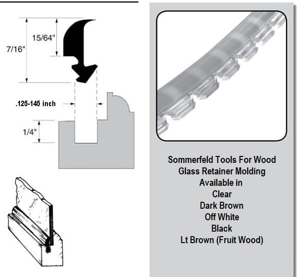 Sommerfeld's Black Vinyl Glass Retainer Molding For Securing Glass in your Cabinet Doors and other applications